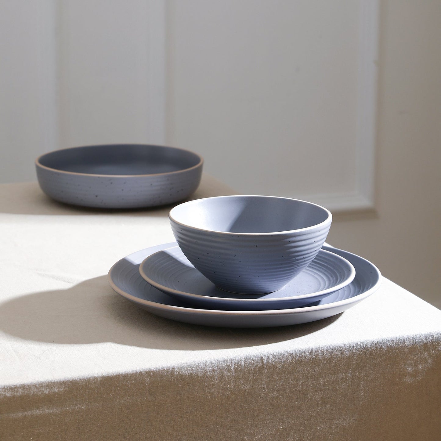 Lauren Stoneware Dinnerware Set - Light Gray