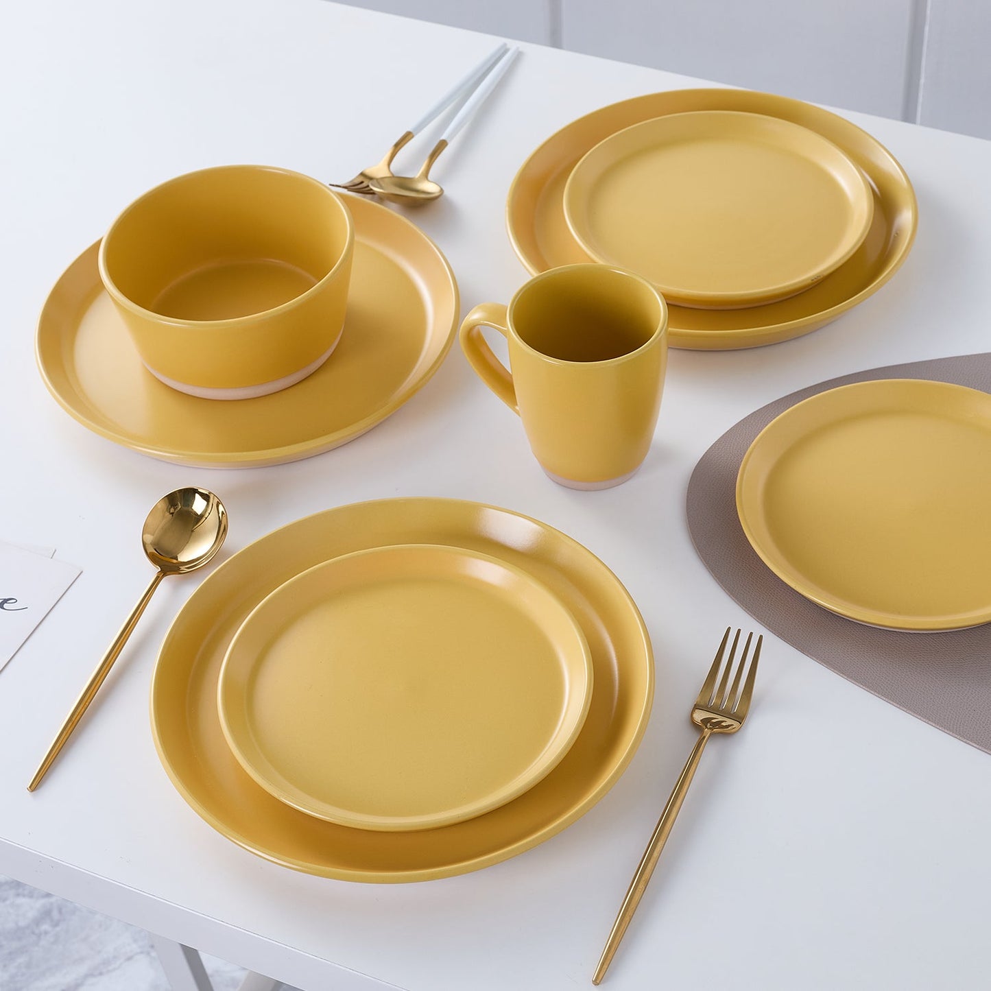 Jules Stoneware Dinnerware Set - Yellow