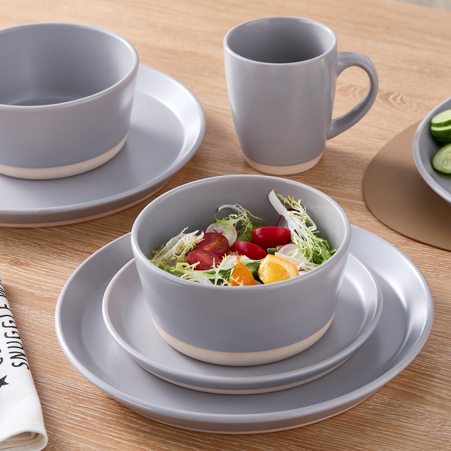 Jules Stoneware Dinnerware Set - Gray