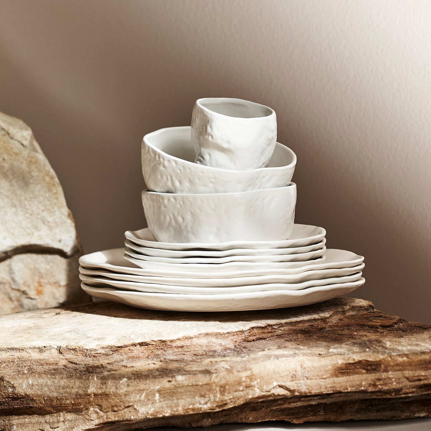 Atik Stoneware Dinnerware Set - White