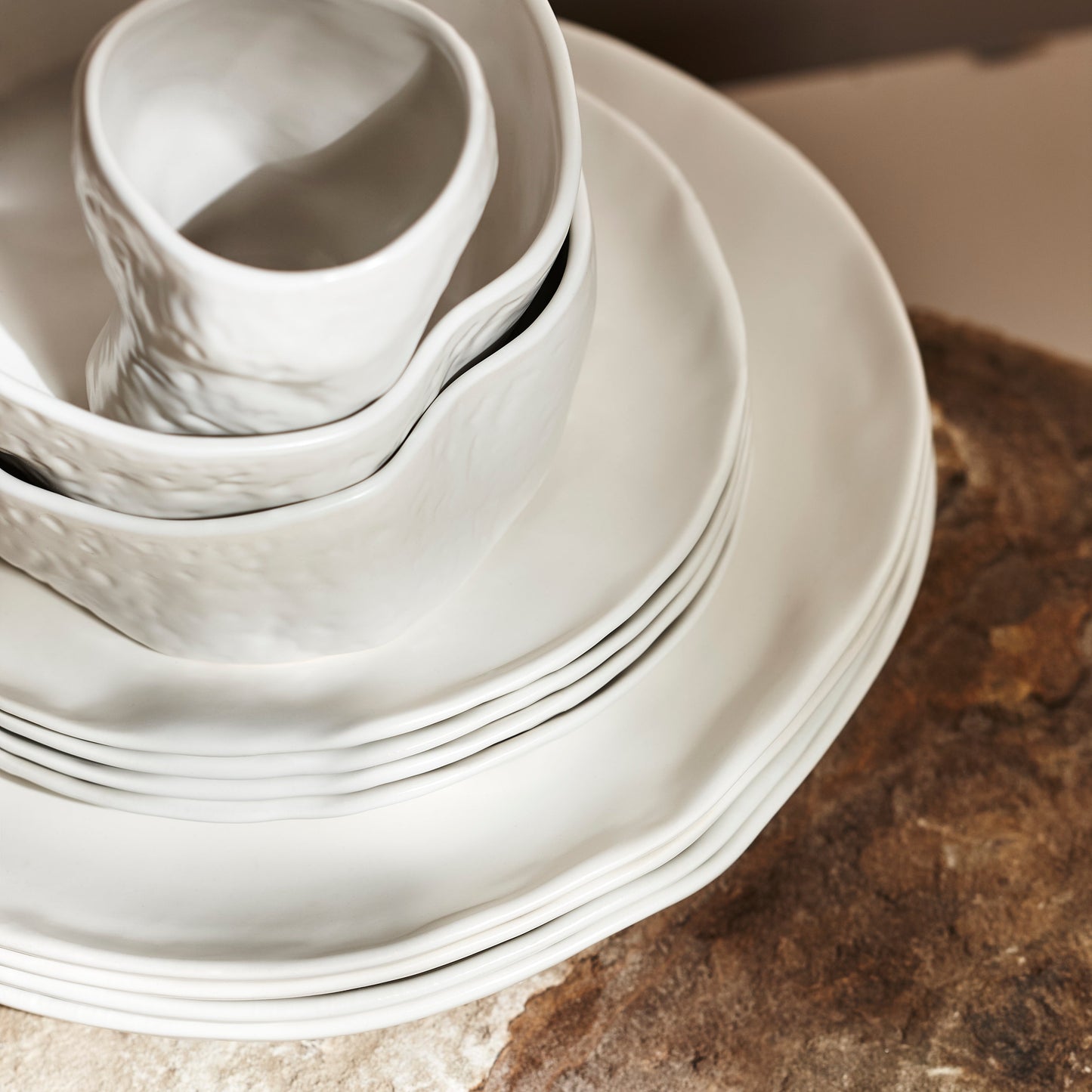 Atik Stoneware Dinnerware Set - White