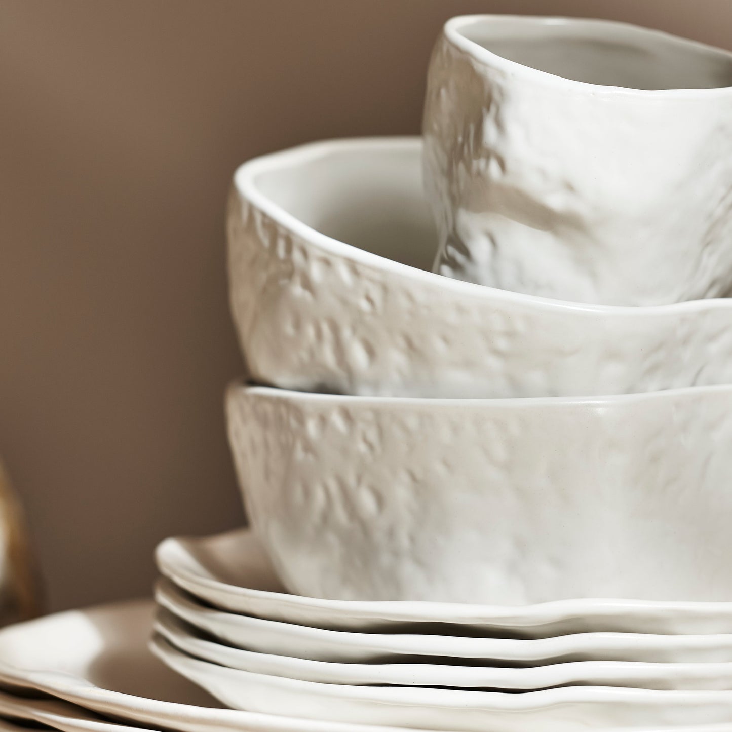 Atik Stoneware Dinnerware Set - White