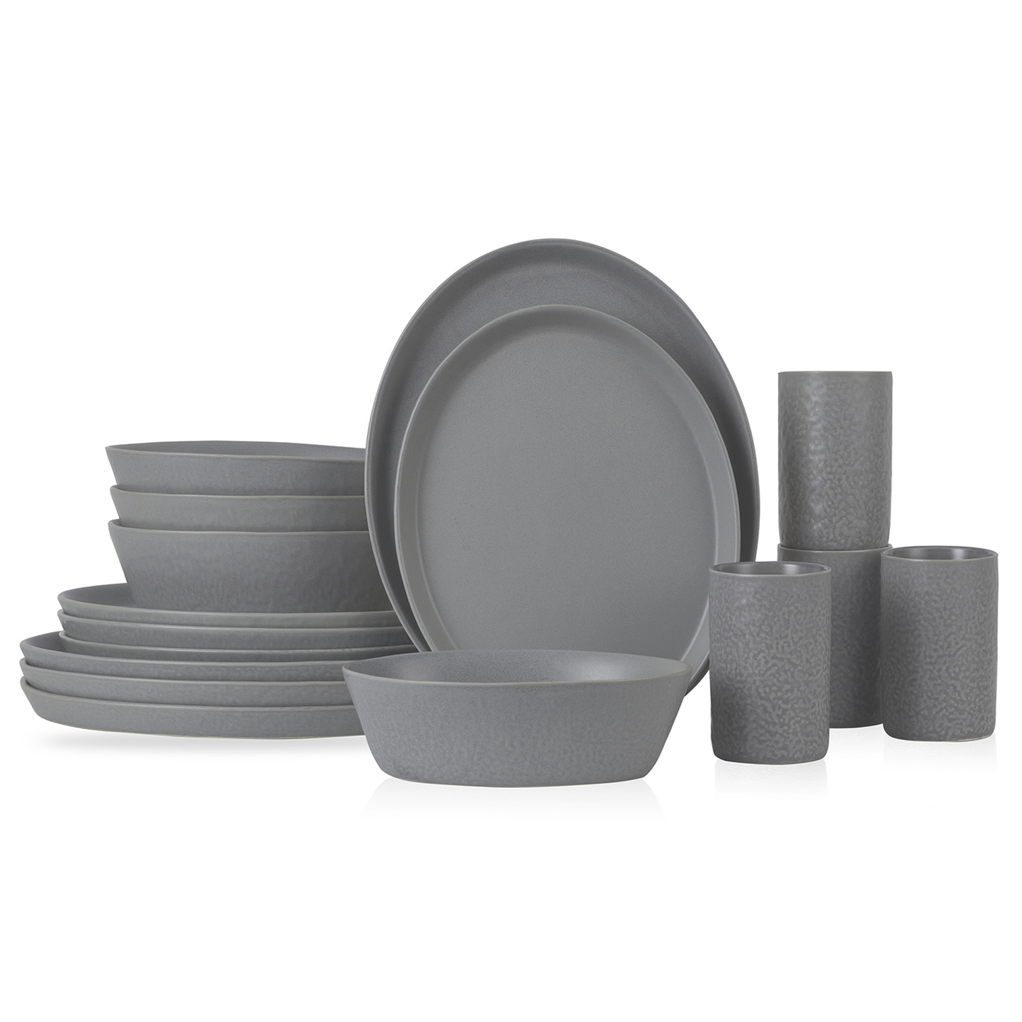 Katachi Stoneware Dinnerware Set - Grey