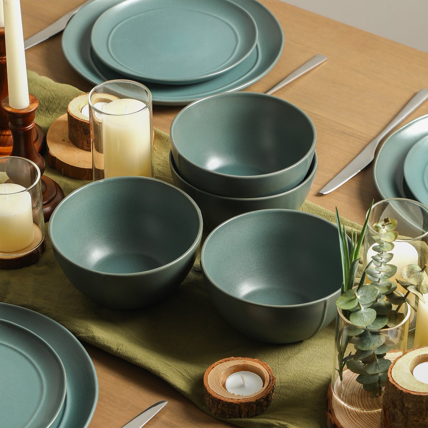Infinity Stoneware Dinnerware Set - Green