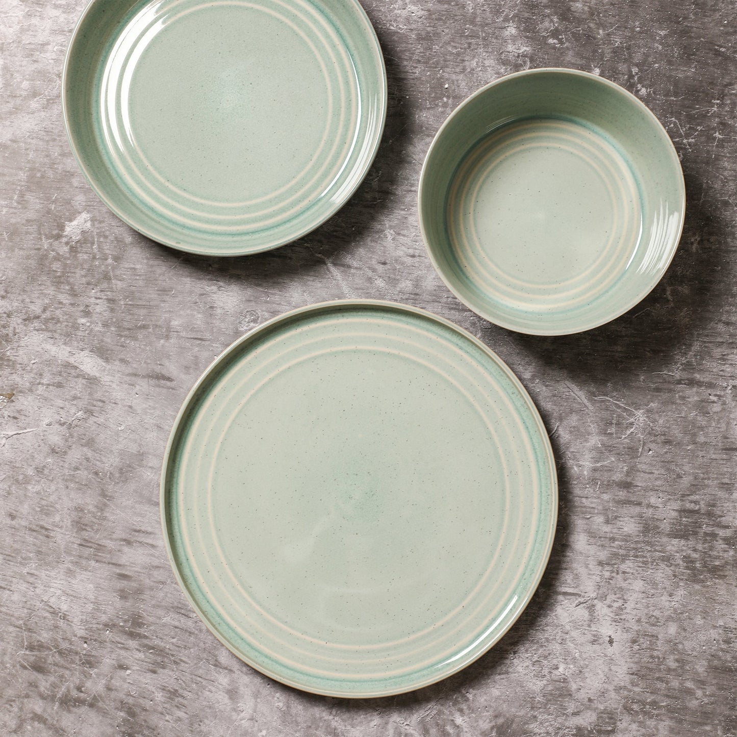 Claire Stoneware Dinner Plate Set - Green