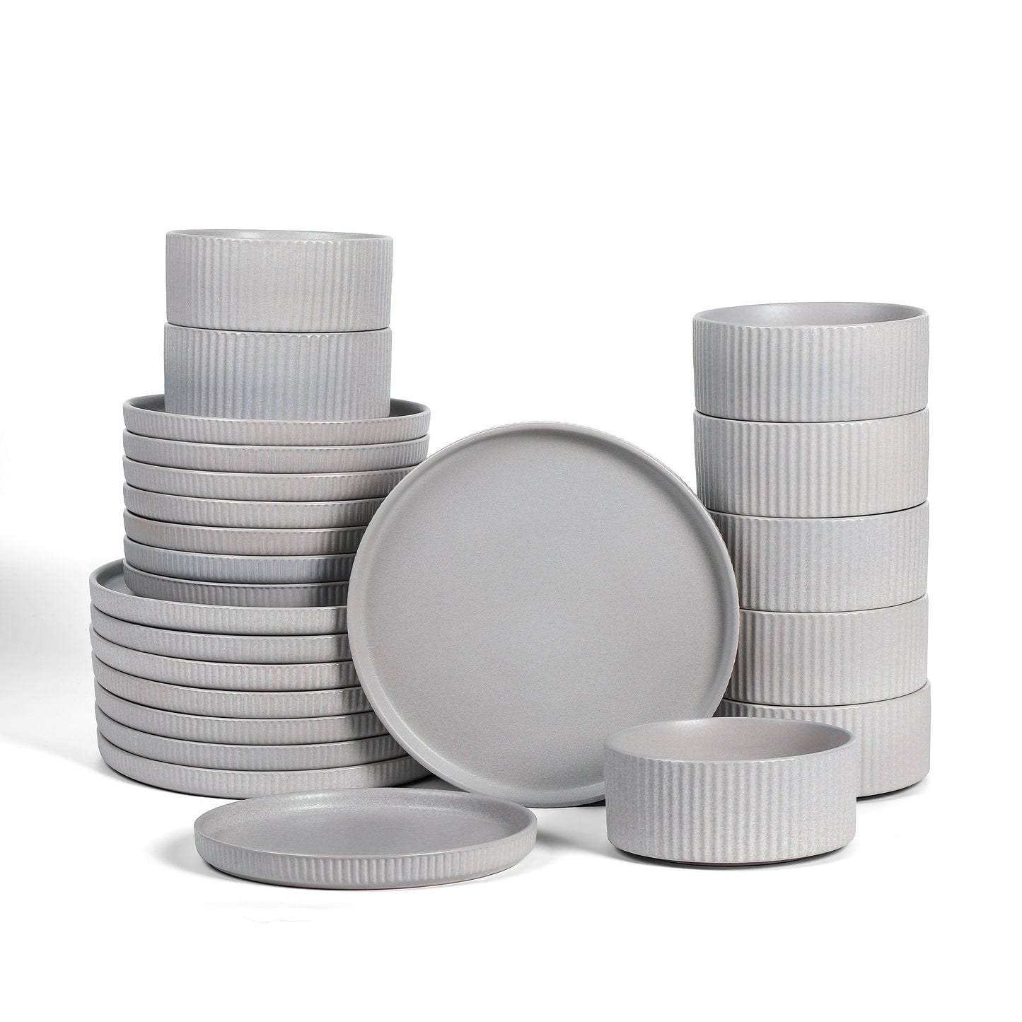 Haven Stoneware Dinnerware Set - Grey