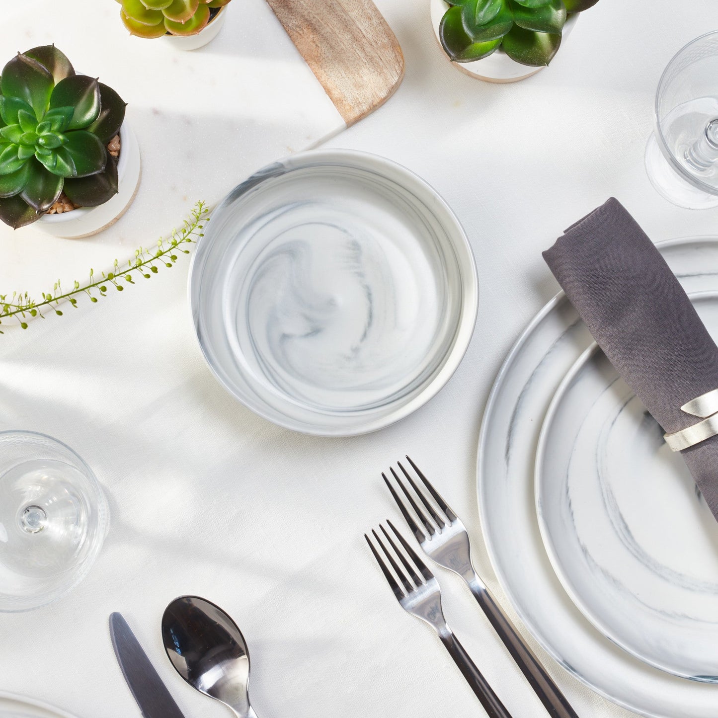 Brighton Porcelain Dinnerware Set - Gray
