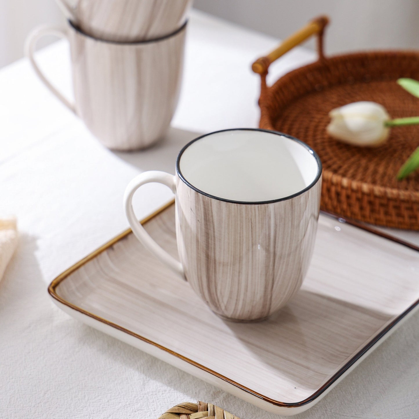 Esmeralda Porcelain Dinnerware Set - Brown