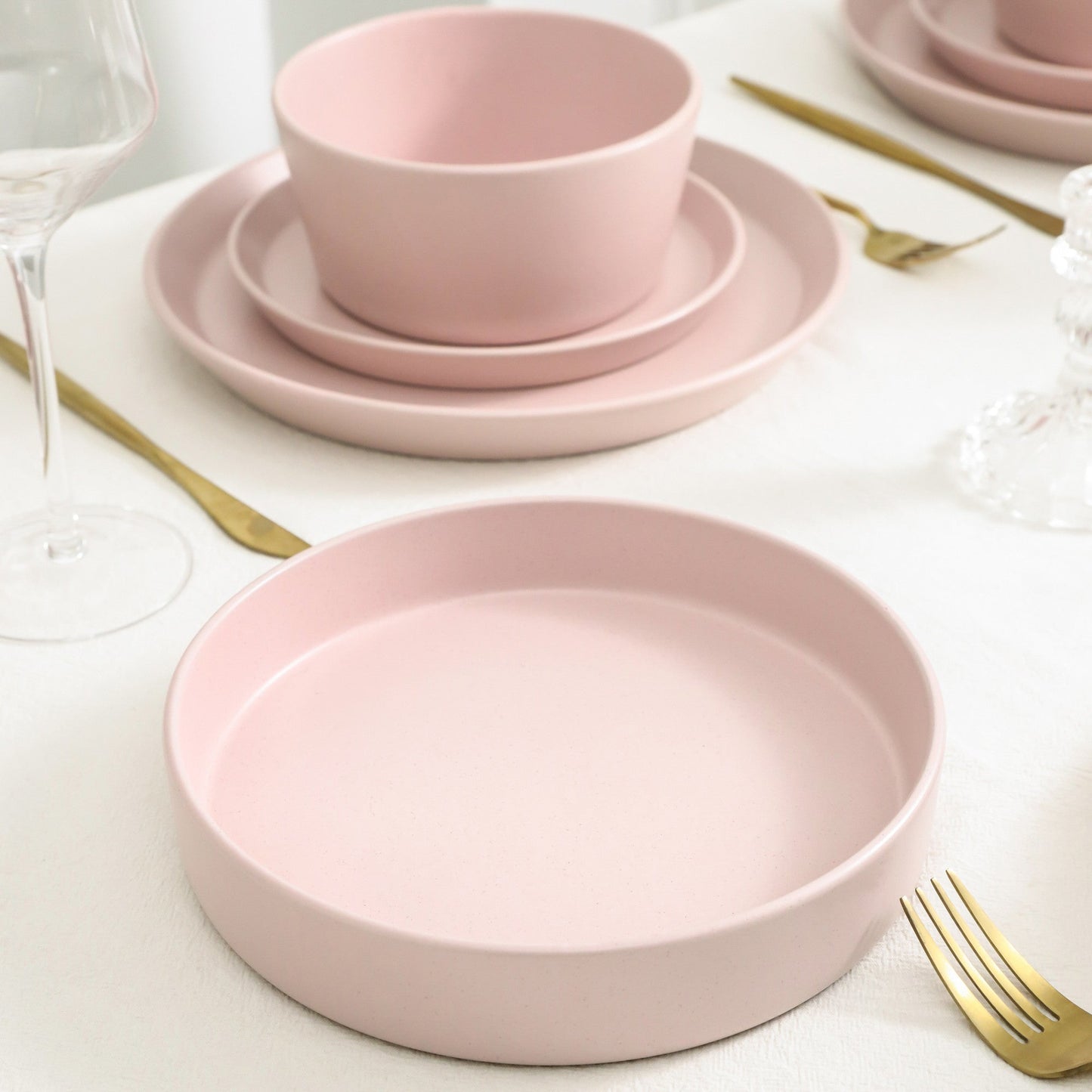 Albie Stoneware Pasta Bowl - Pink
