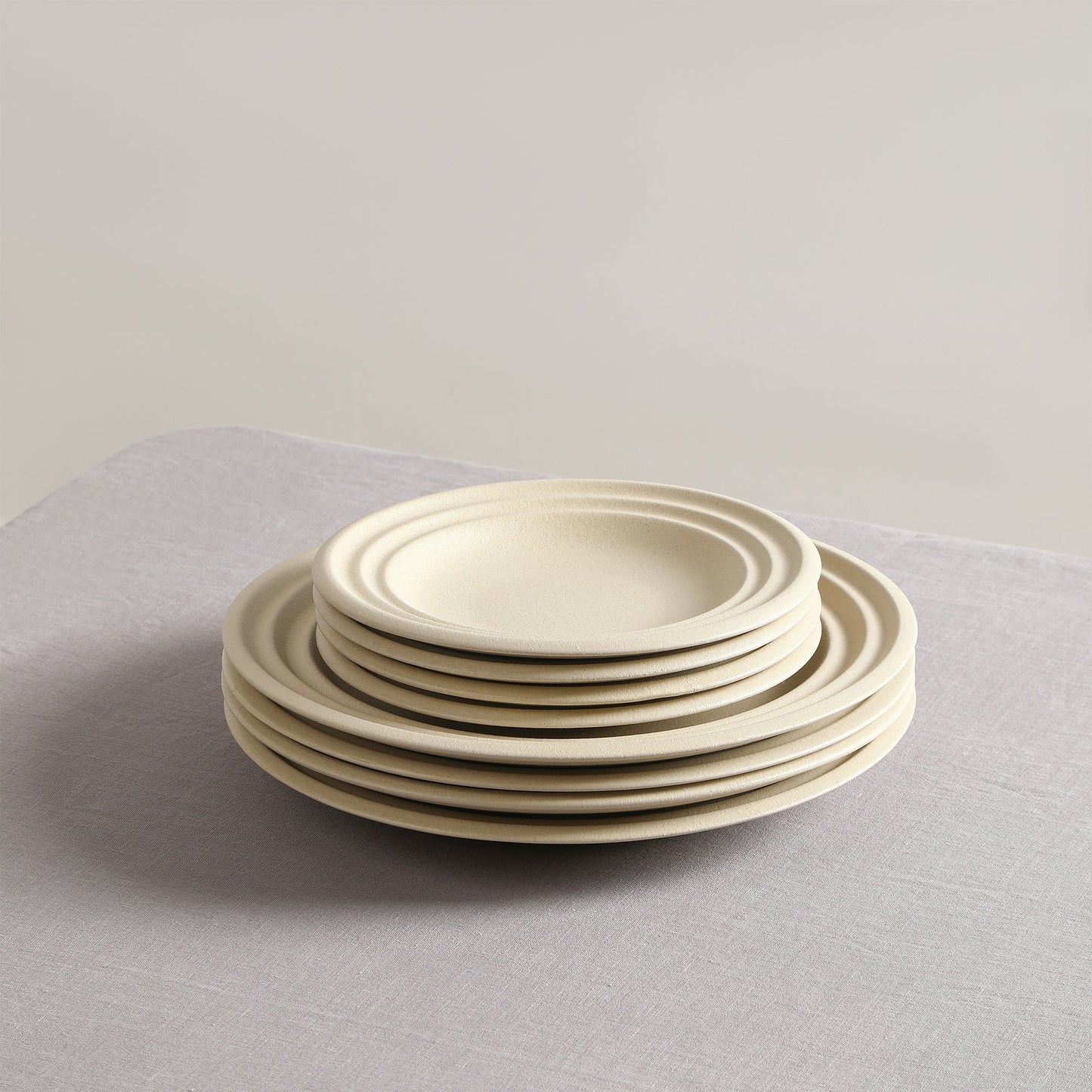 Stone Lain Zen Stoneware 12-Piece Dinnerware Set, Beige