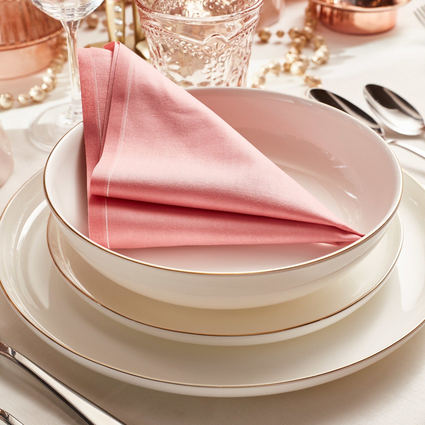 Gabrielle Bone China Dinnerware Set - White And Gold