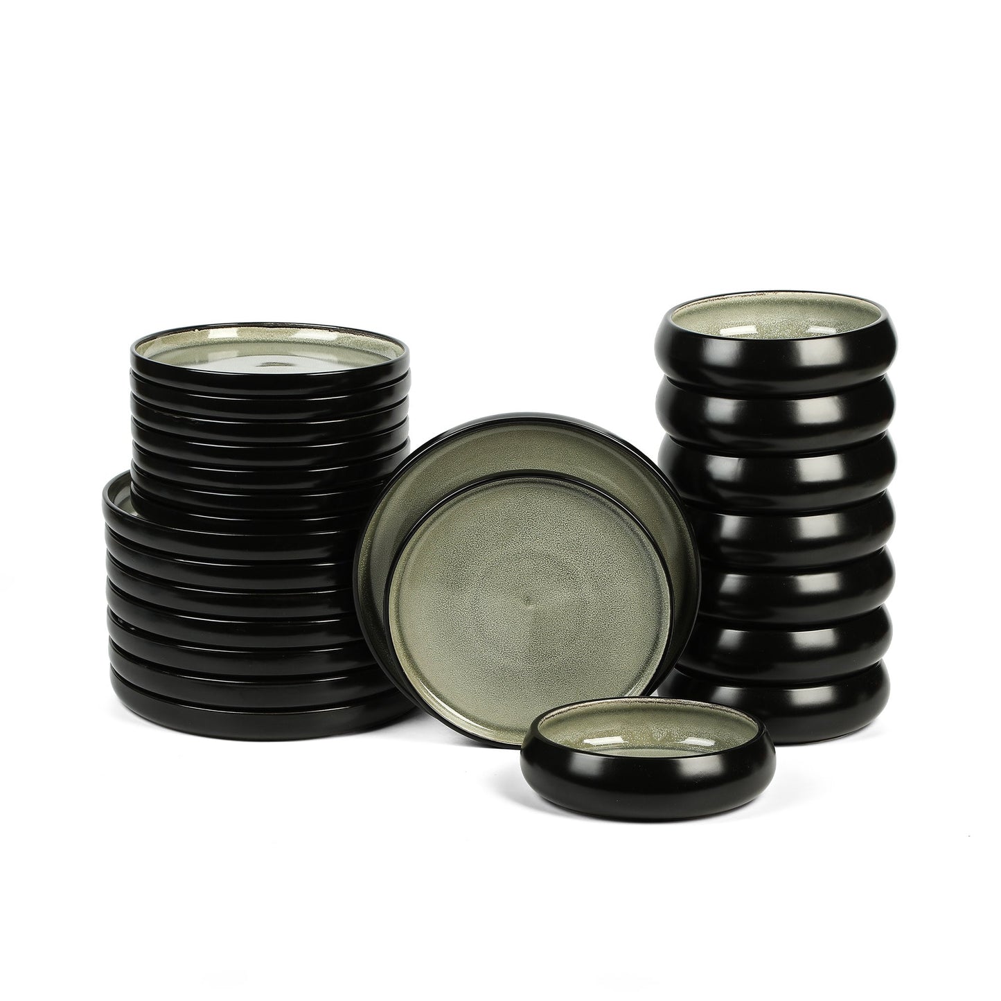 Lagoon Stoneware Dinnerware Set - Green