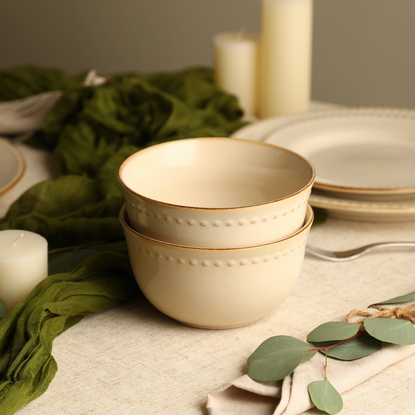 Comet Stoneware Dinnerware Set - Cream