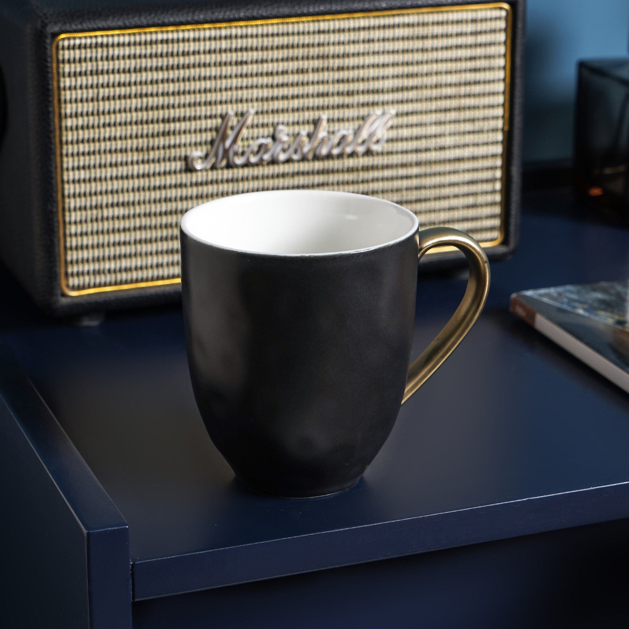 Stone + Lain Florian Porcelain Black Mug | 4-Piece  Stonelain Wholesale