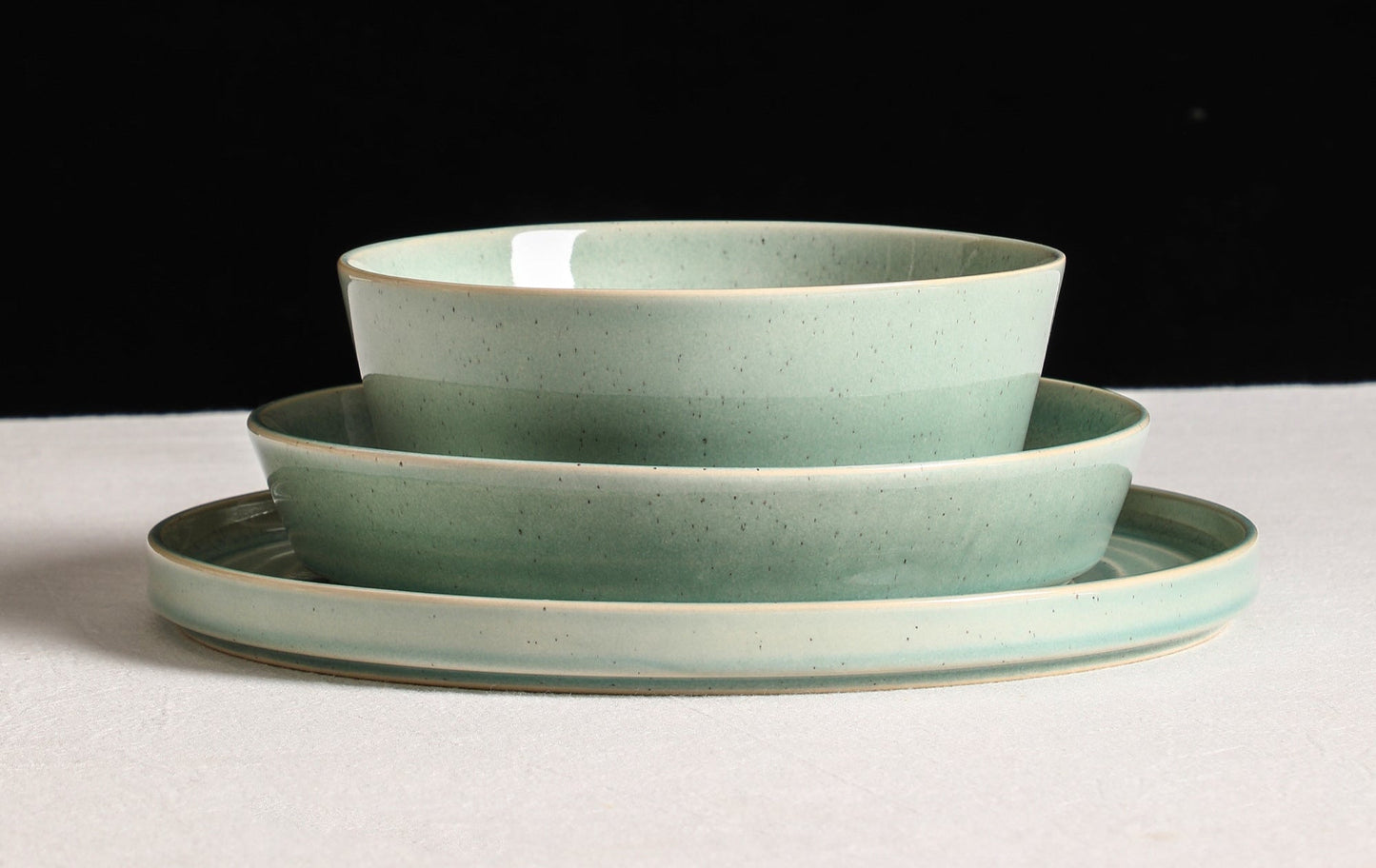 Claire Stoneware Pasta Bowl Set - Green