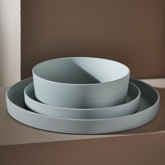 Modan Stoneware Dinnerware Set - Blue-Grey