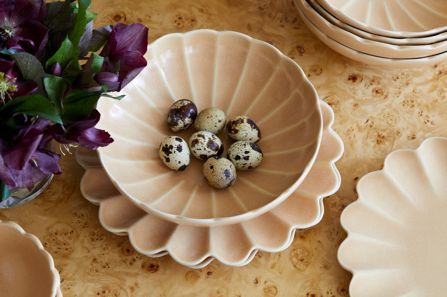 Dhalia Stoneware Dinner Plate - Camel