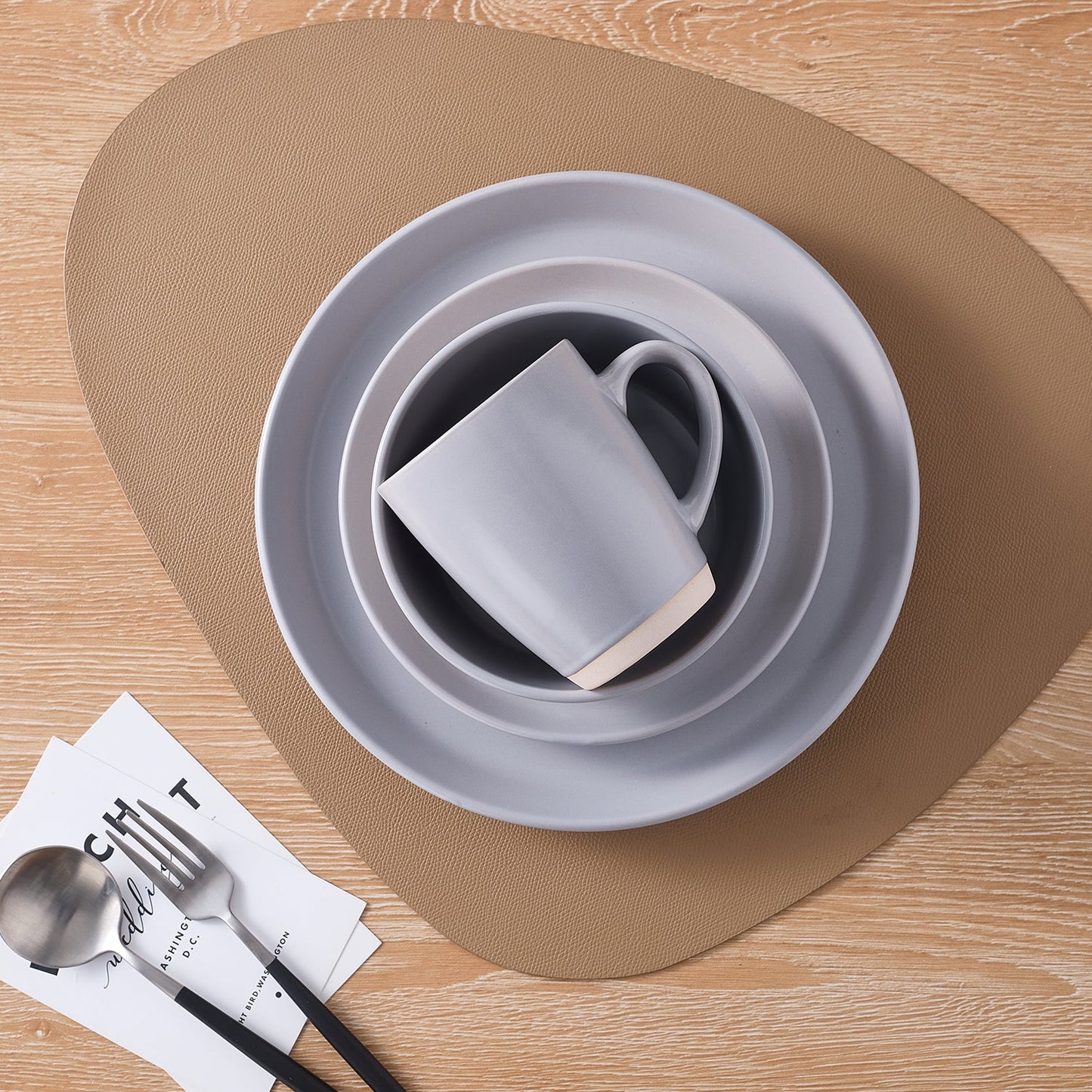 Jules Stoneware Dinnerware Set - Gray