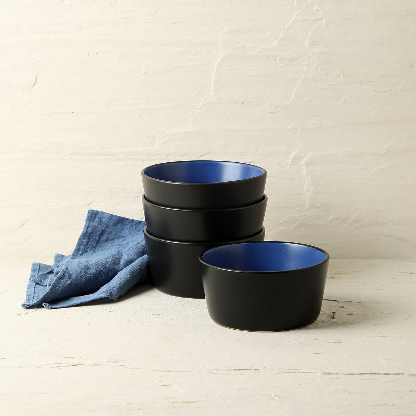 Albie Stoneware Dinnerware Set - Blue And Black