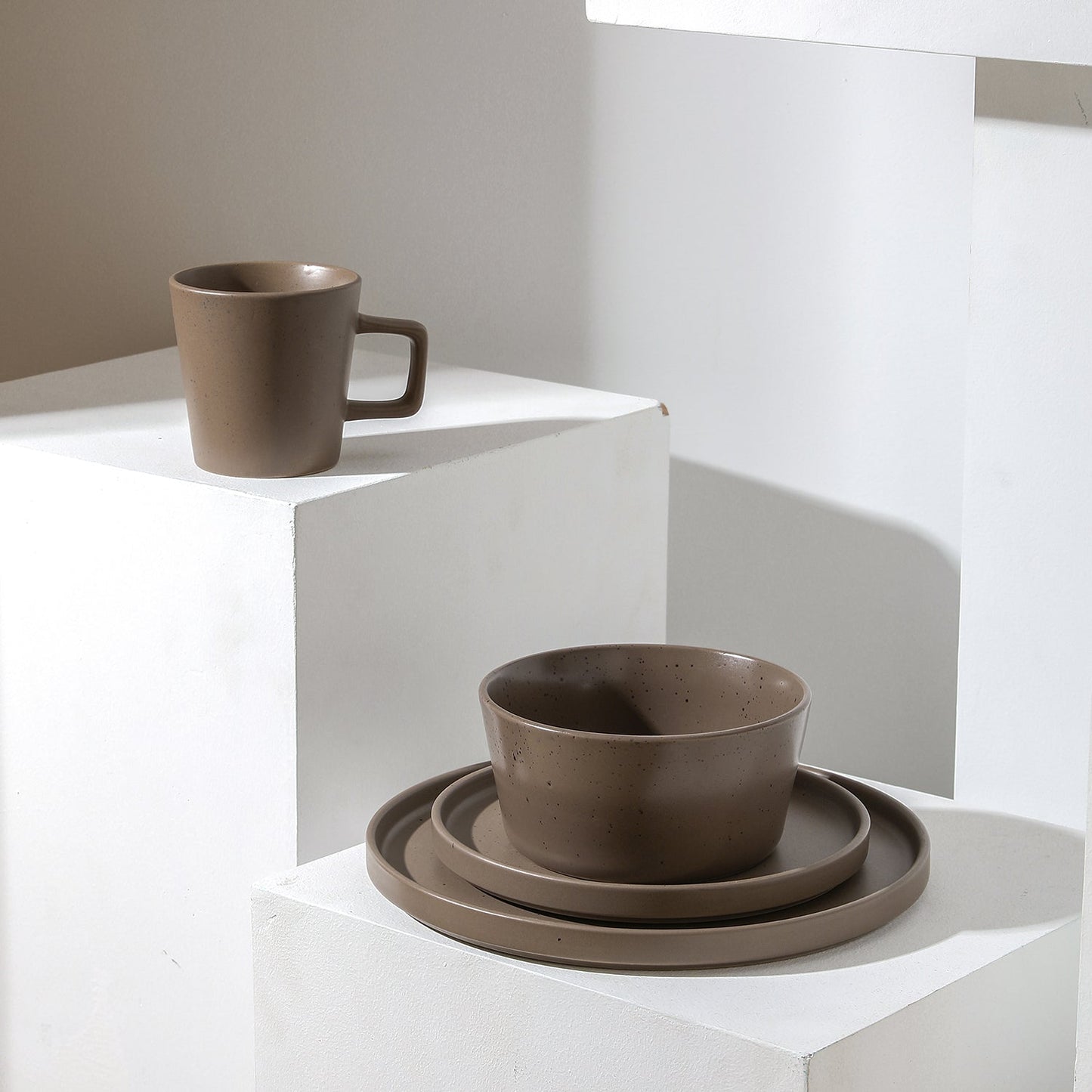 Celina Stoneware Dinnerware Set - Brown Matte