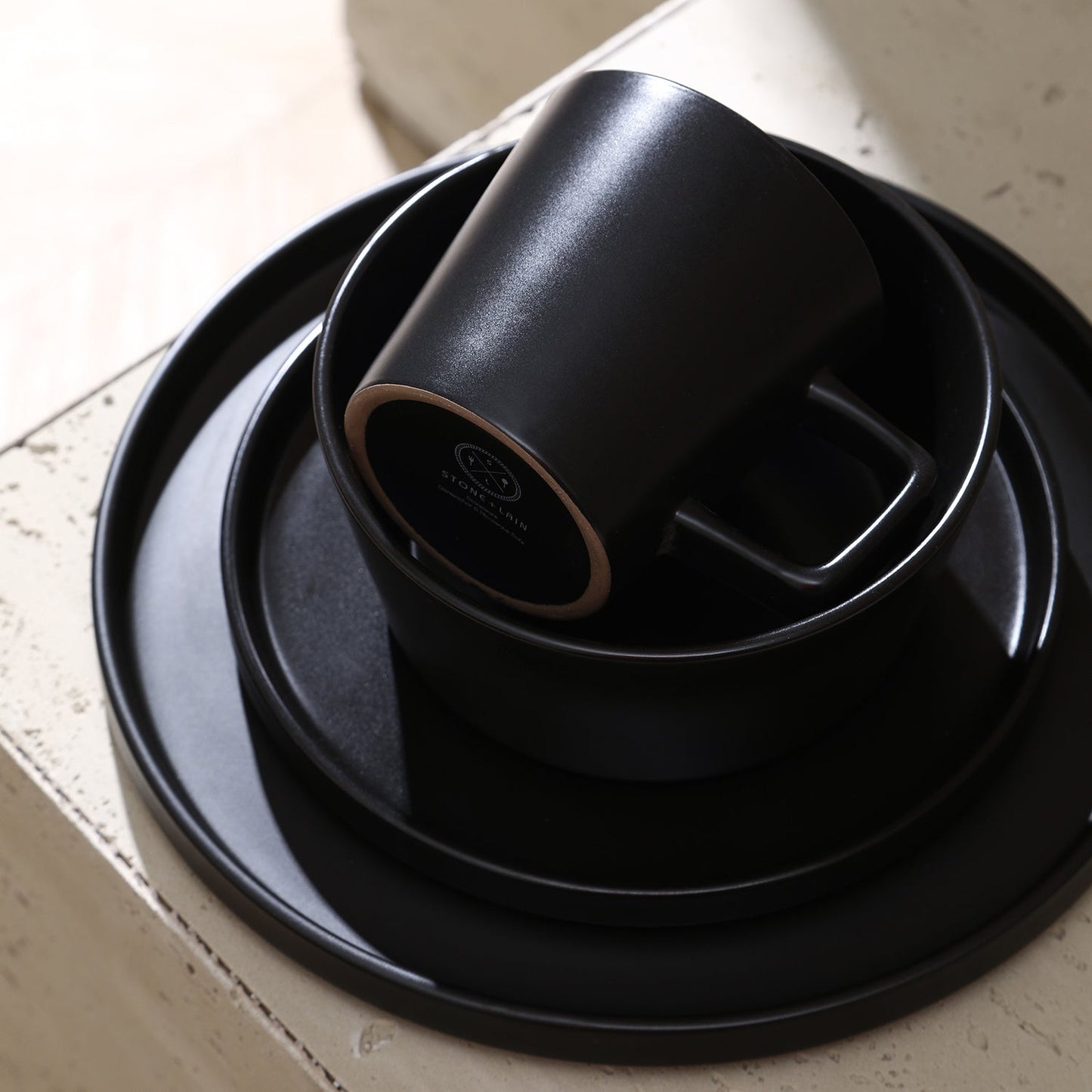 Celina Stoneware Dinnerware Set - Black Matte