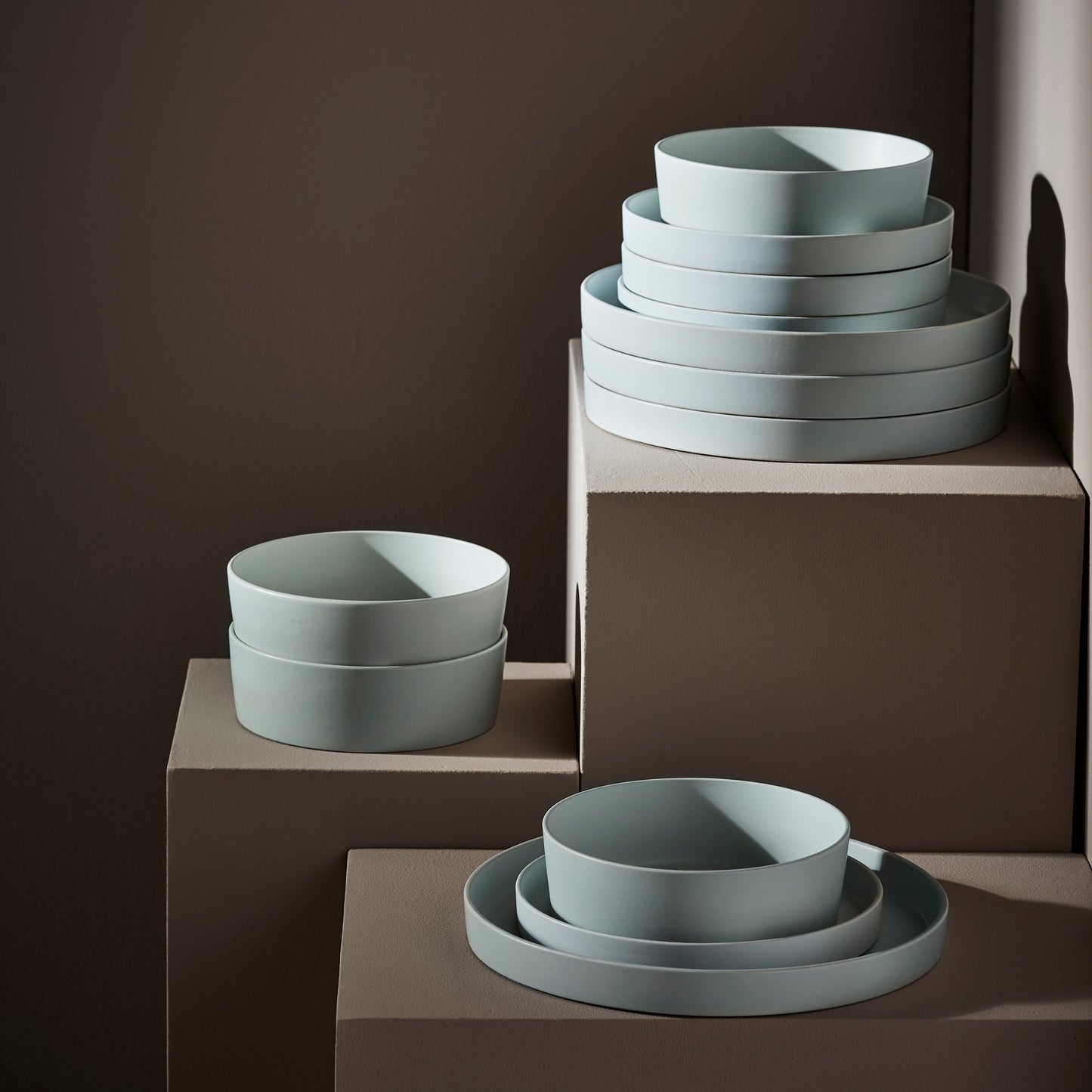 Modan Stoneware Dinnerware Set - Blue-Grey