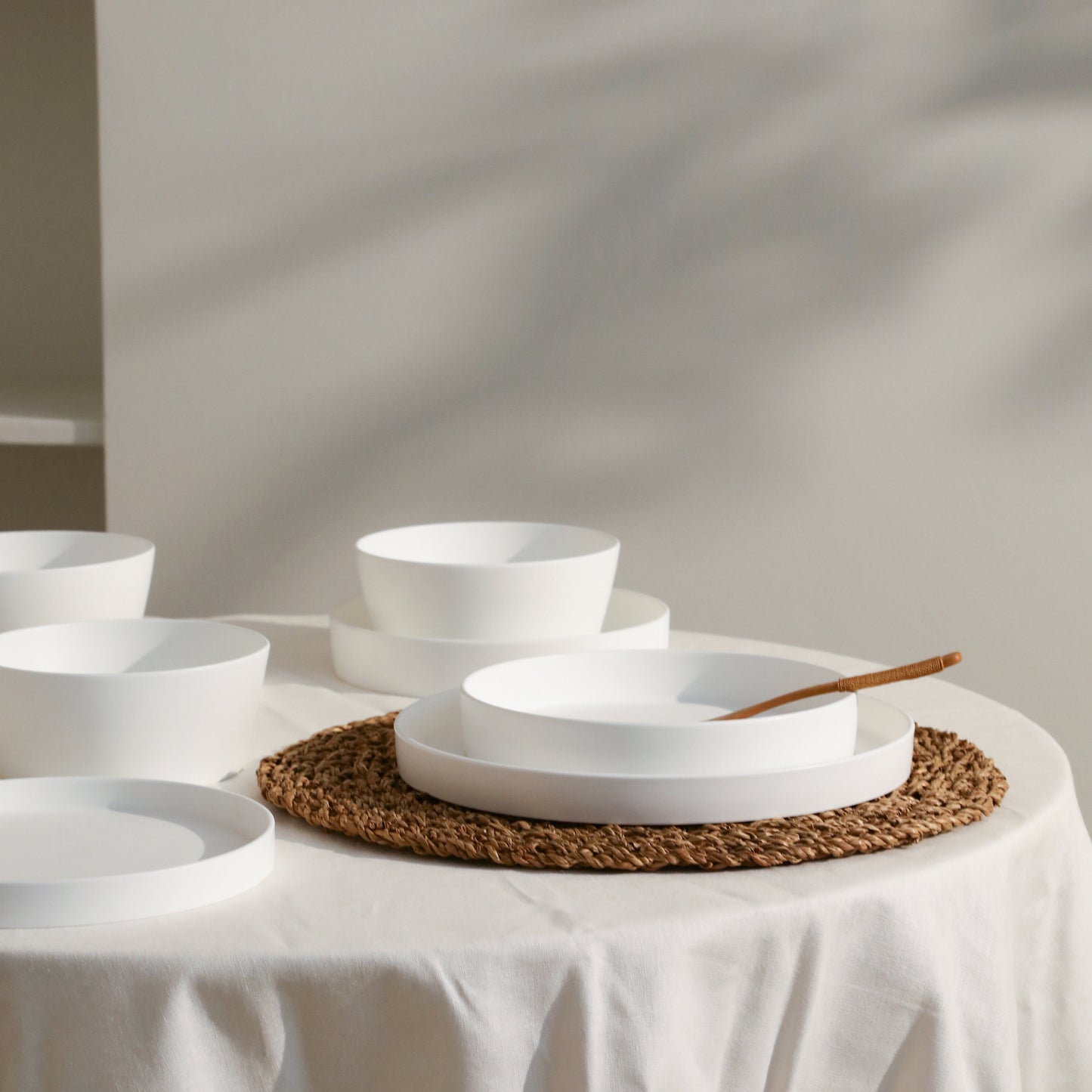 Fosca Bone China Dinnerware Set - Matte White