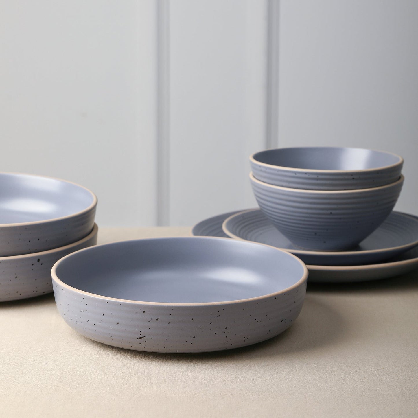 Lauren Stoneware Dinnerware Set - Light Gray