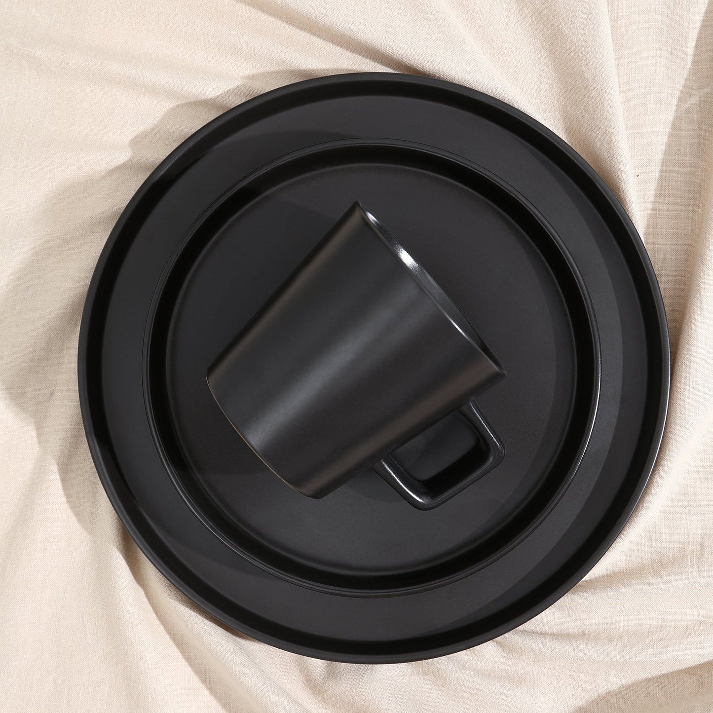 Celina Stoneware Dinnerware Set - Black Matte