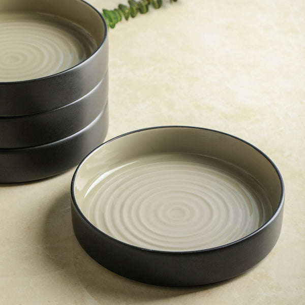 Elica Stoneware Dinnerware Set - Beige And Black