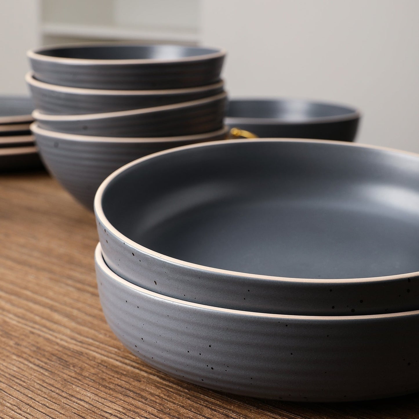 Lauren Stoneware Dinnerware Set - Charcoal