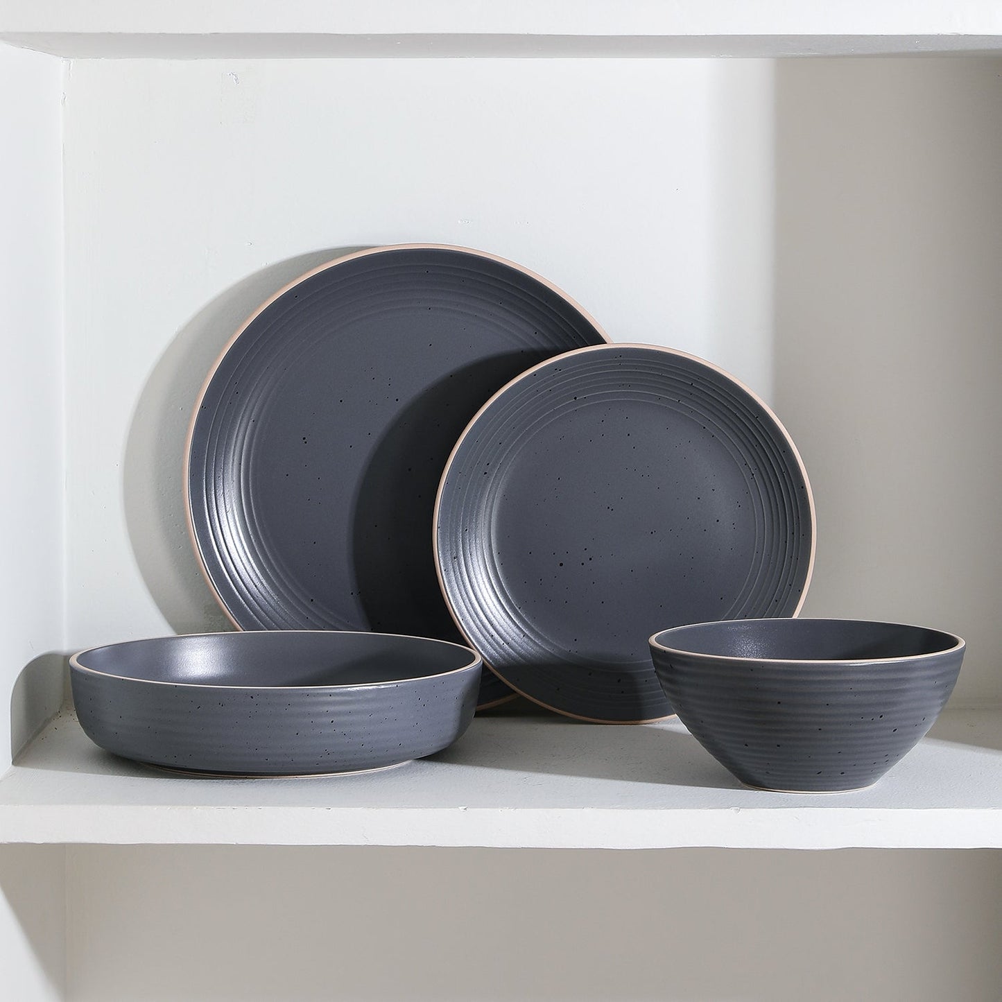 Lauren Stoneware Dinnerware Set - Charcoal