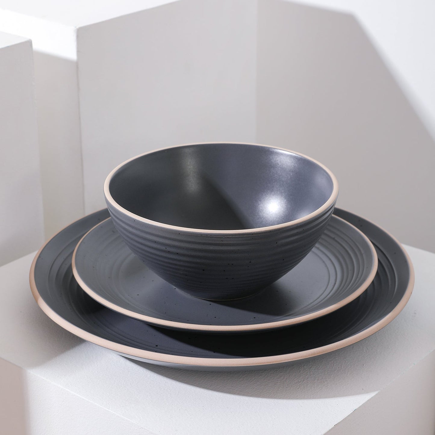 Lauren Stoneware Dinnerware Set - Charcoal