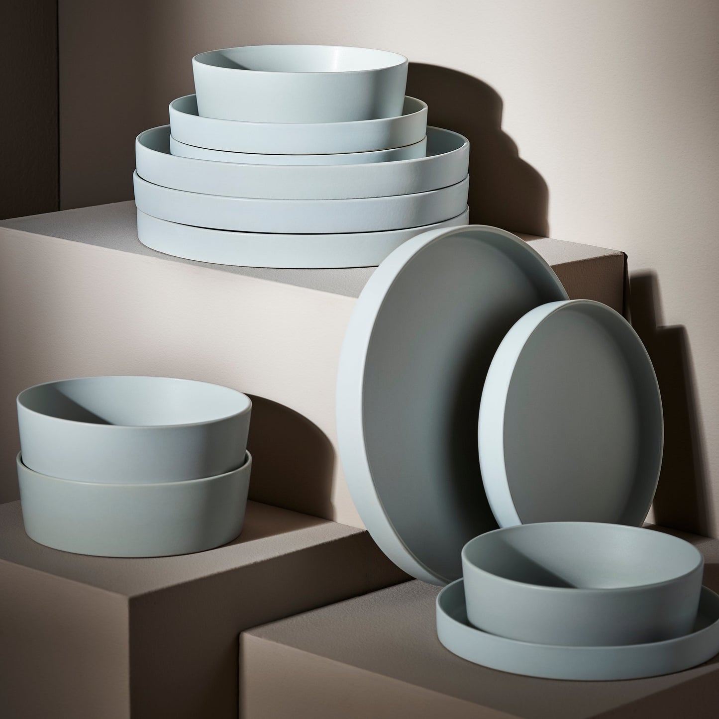 Modan Stoneware Dinnerware Set - Blue-Grey