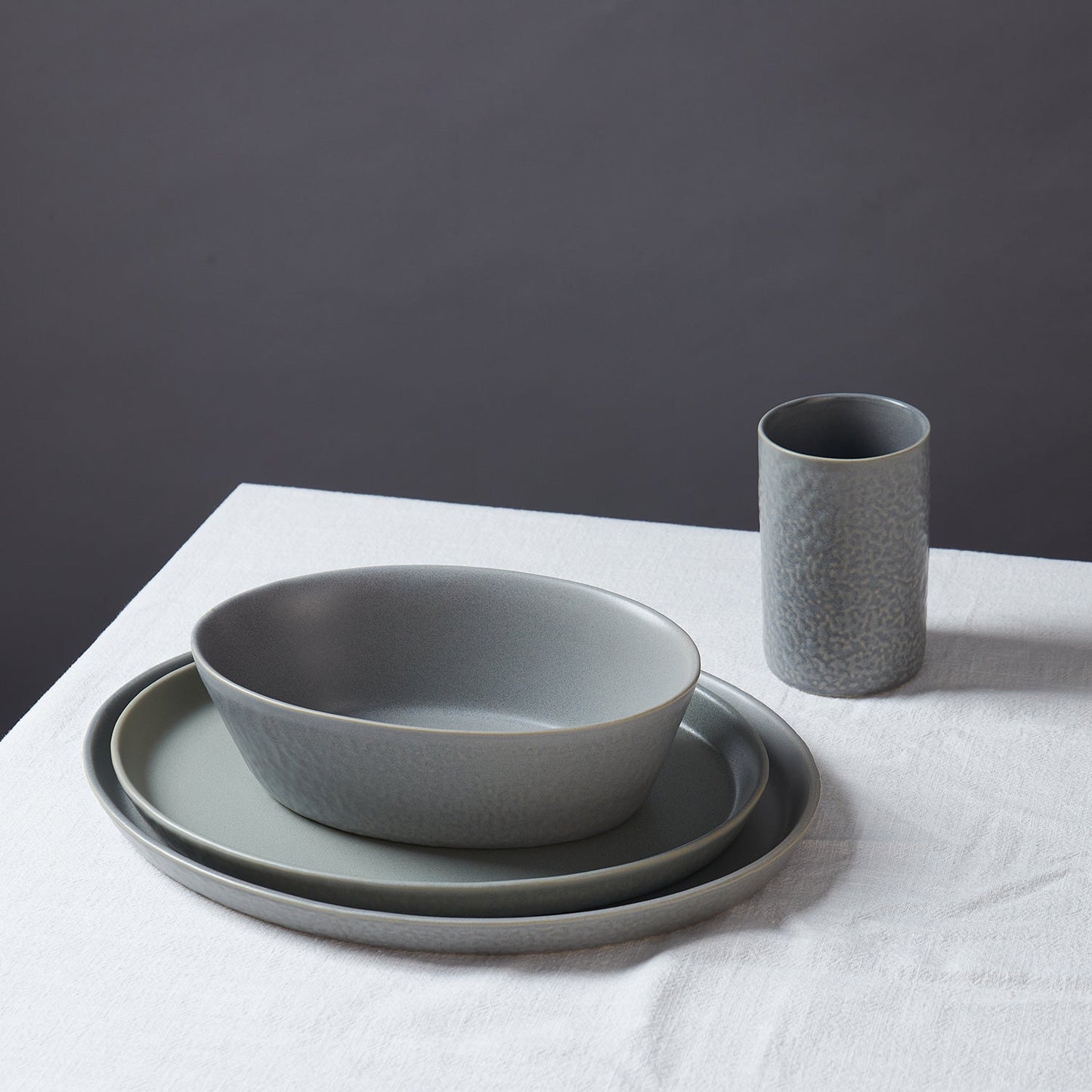 Katachi Stoneware Dinnerware Set - Grey