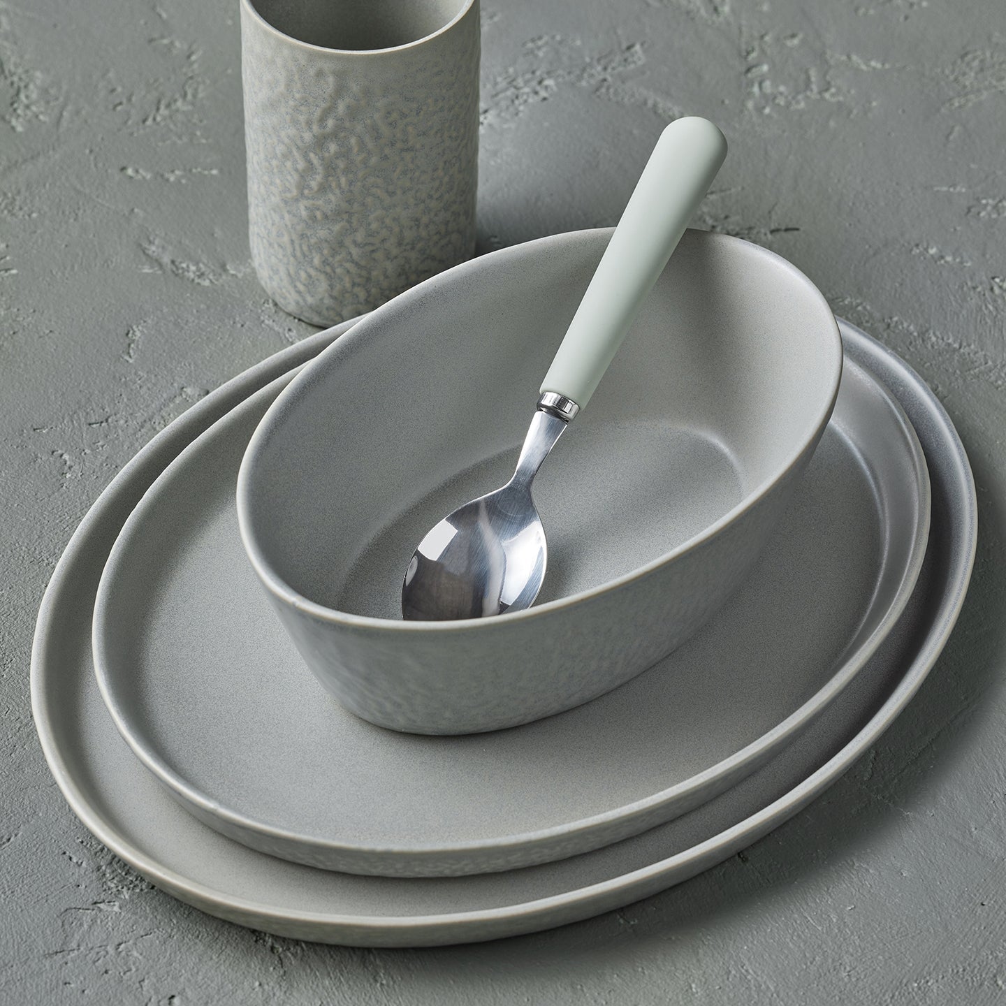 Katachi Stoneware Dinnerware Set - Grey