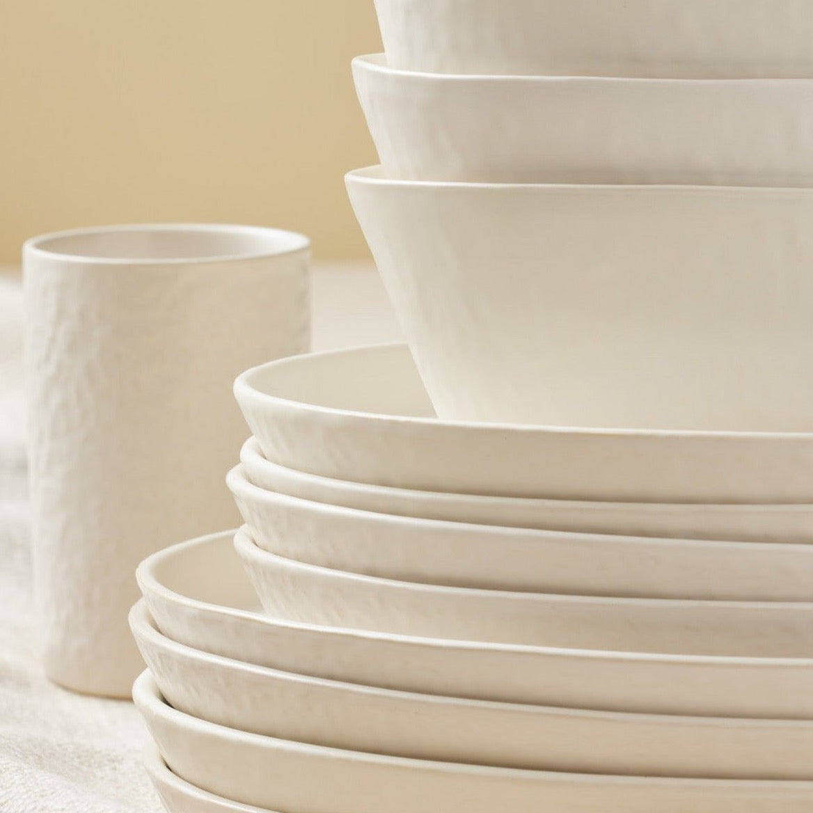 Katachi Stoneware Dinnerware Set - Ivory