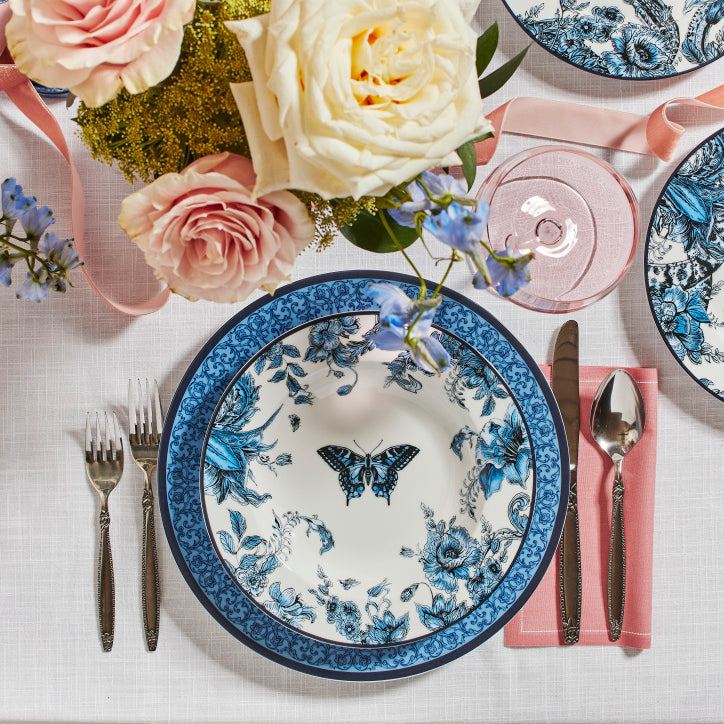 Marchesa Monarcha Porcelain Pasta Bowl Set - Blue