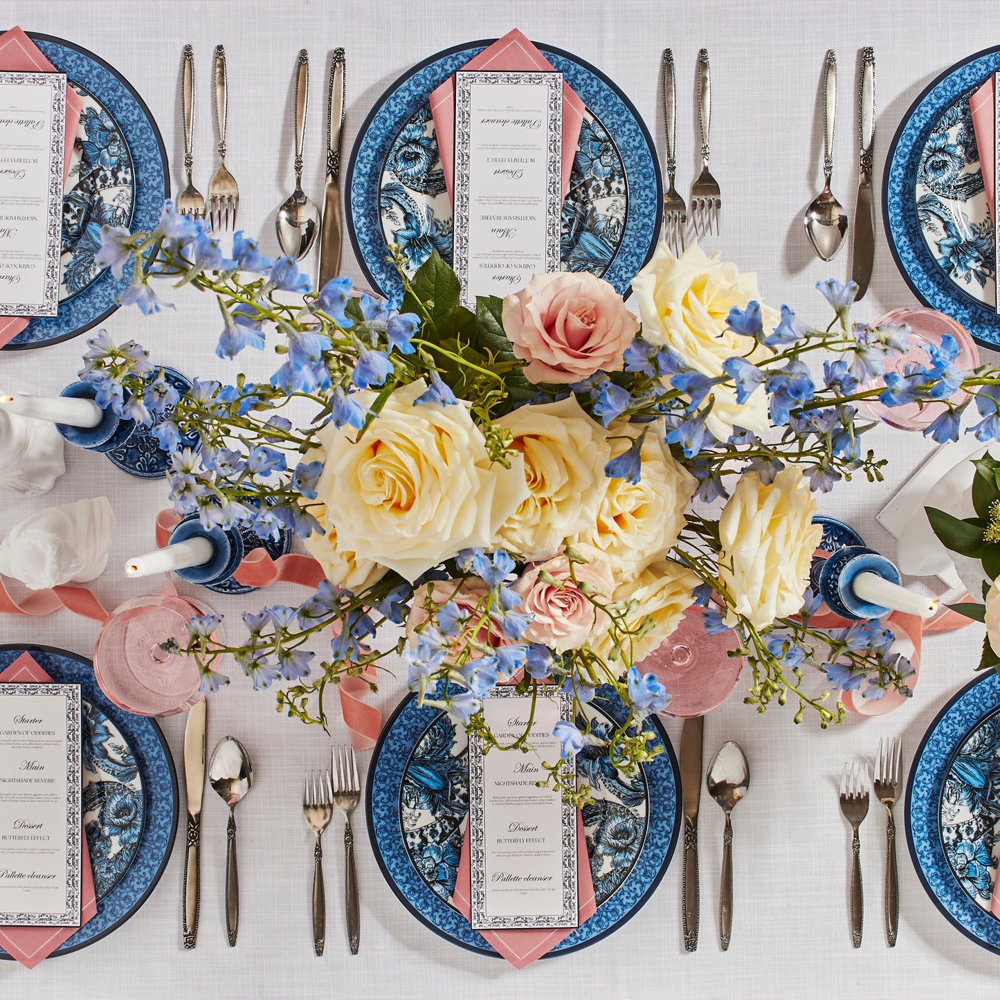 Marchesa Monarcha Porcelain Dinner Plate Set - Blue
