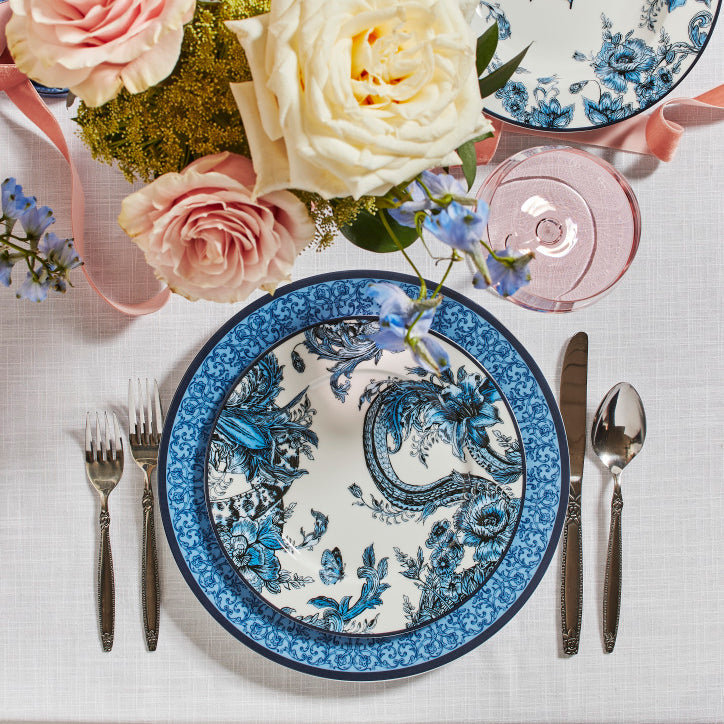 Marchesa Monarcha Porcelain Salad Plate Set - Blue