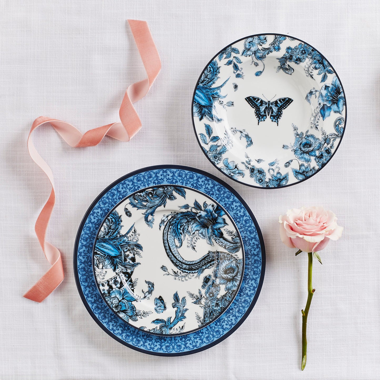 Marchesa Monarcha Porcelain Salad Plate Set - Blue