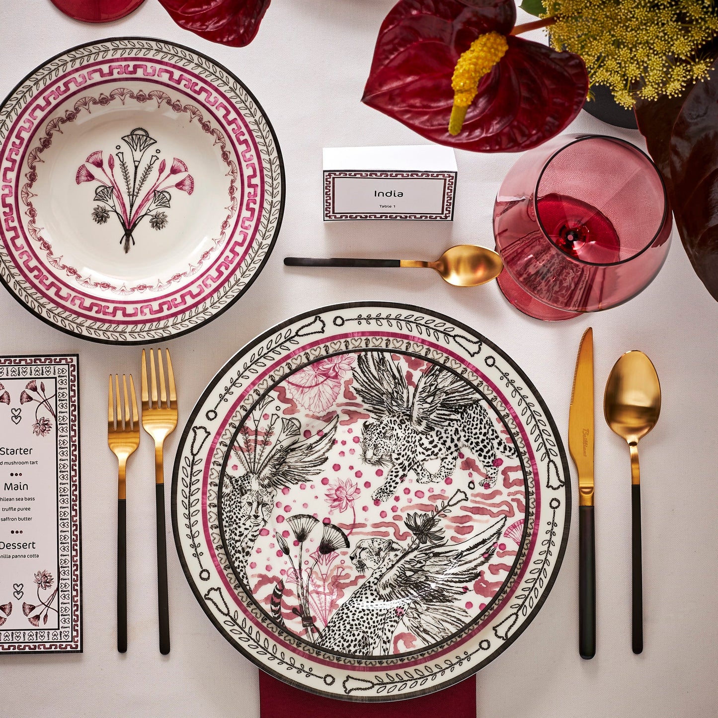Marchesa Serengeti Porcelain Dinner Plate Set - Multicolored