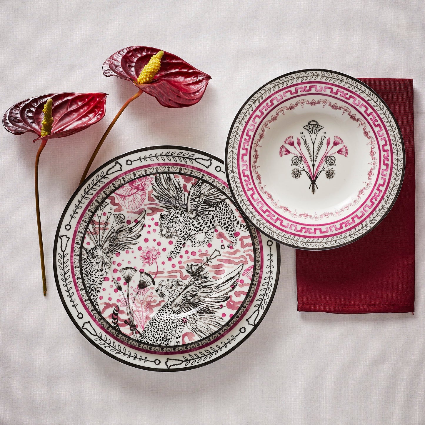 Marchesa Serengeti Porcelain Salad Plate Set - Multicolored