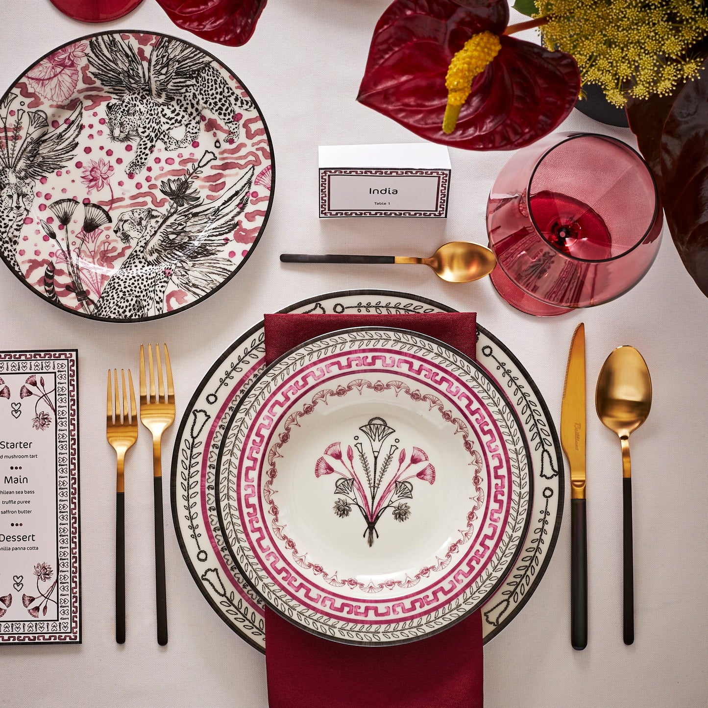 Marchesa Serengeti Porcelain Dinner Plate Set - Multicolored