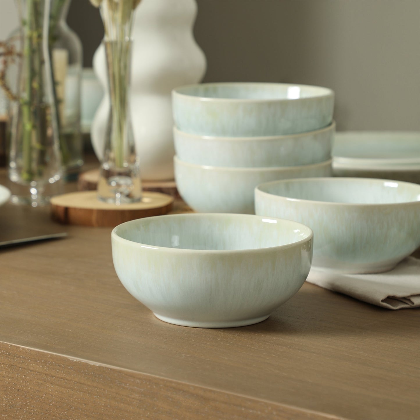 Riley Stoneware Dinnerware Set - Seafoam