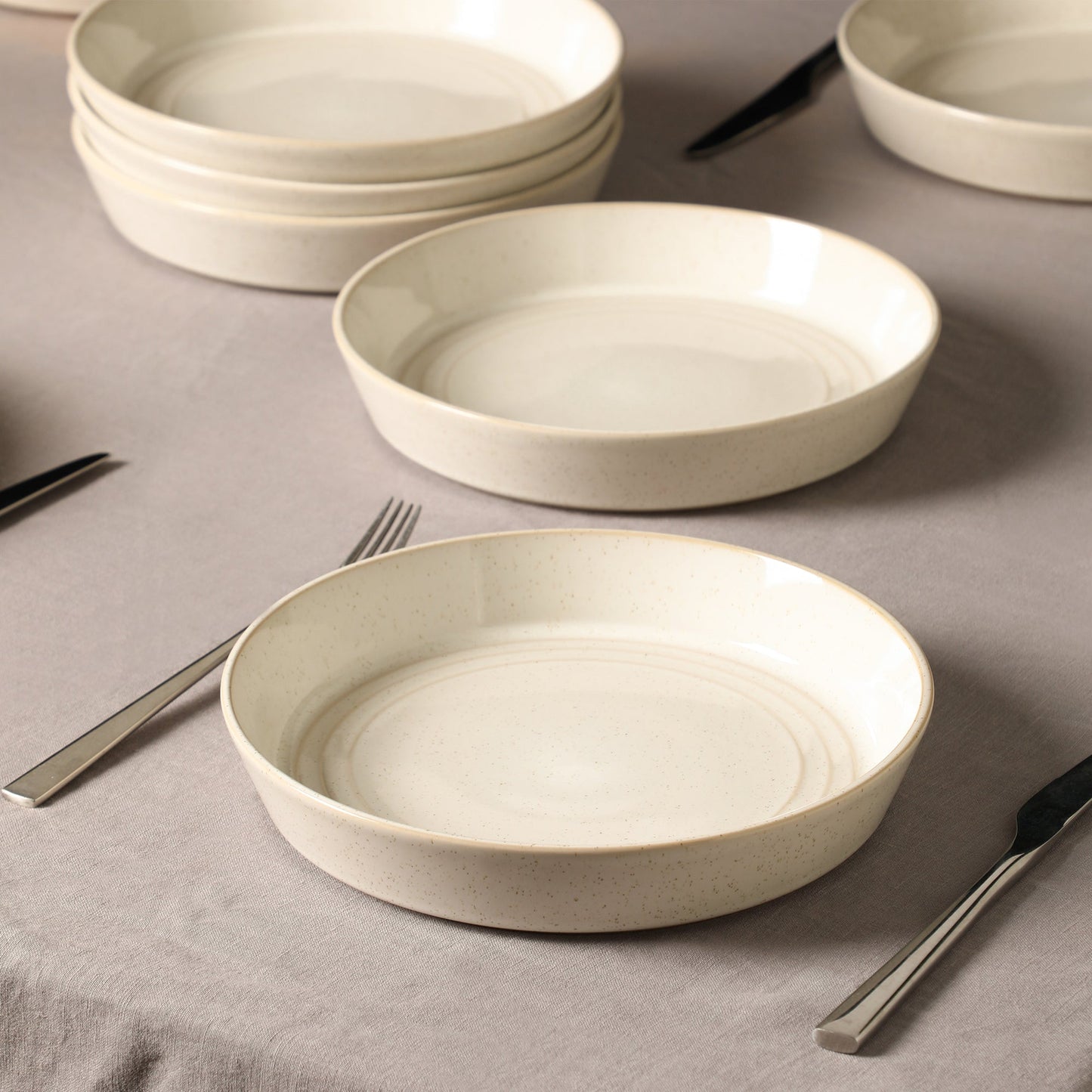 Claire Stoneware Pasta Bowl Set - White