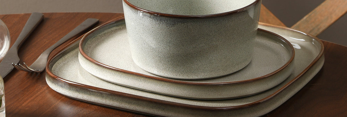 Cairo Stoneware Dinnerware Set - Grey
