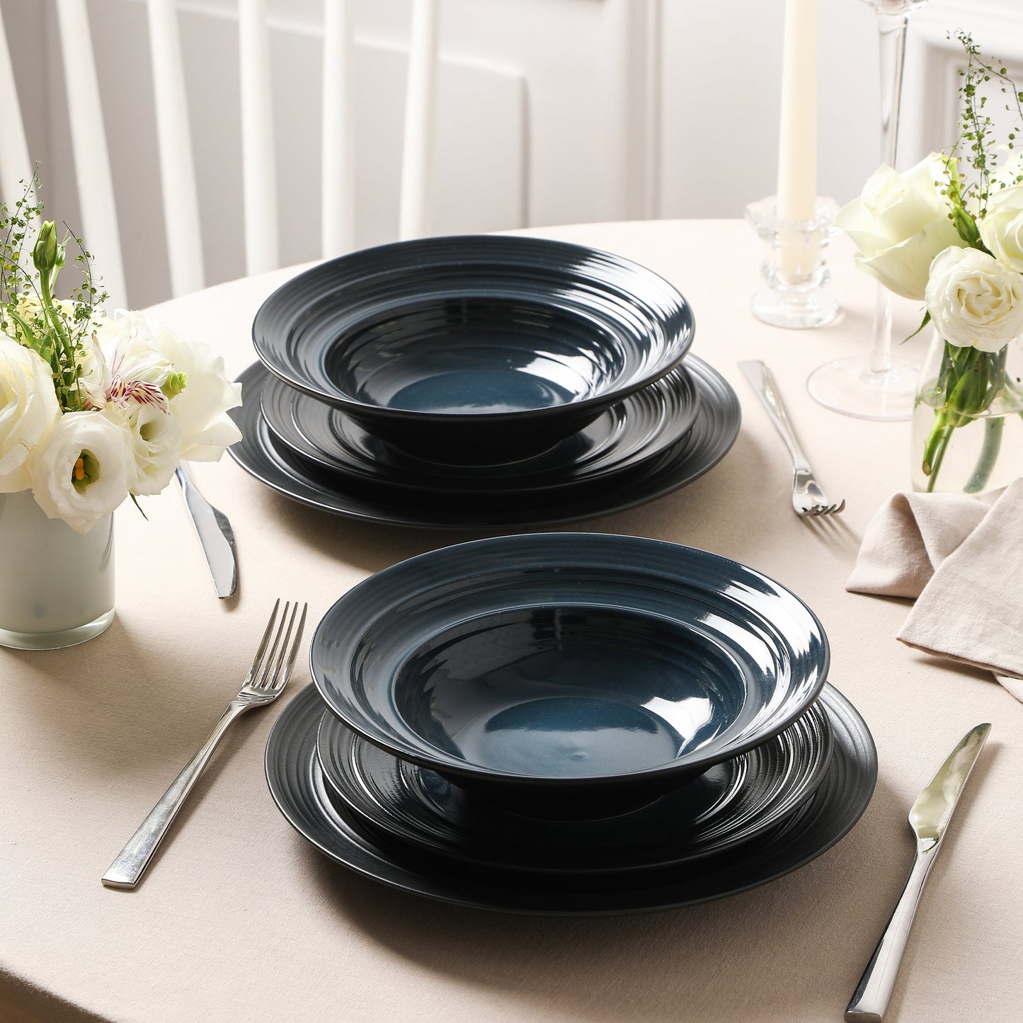Celeste Stoneware Dinnerware Set - Blue