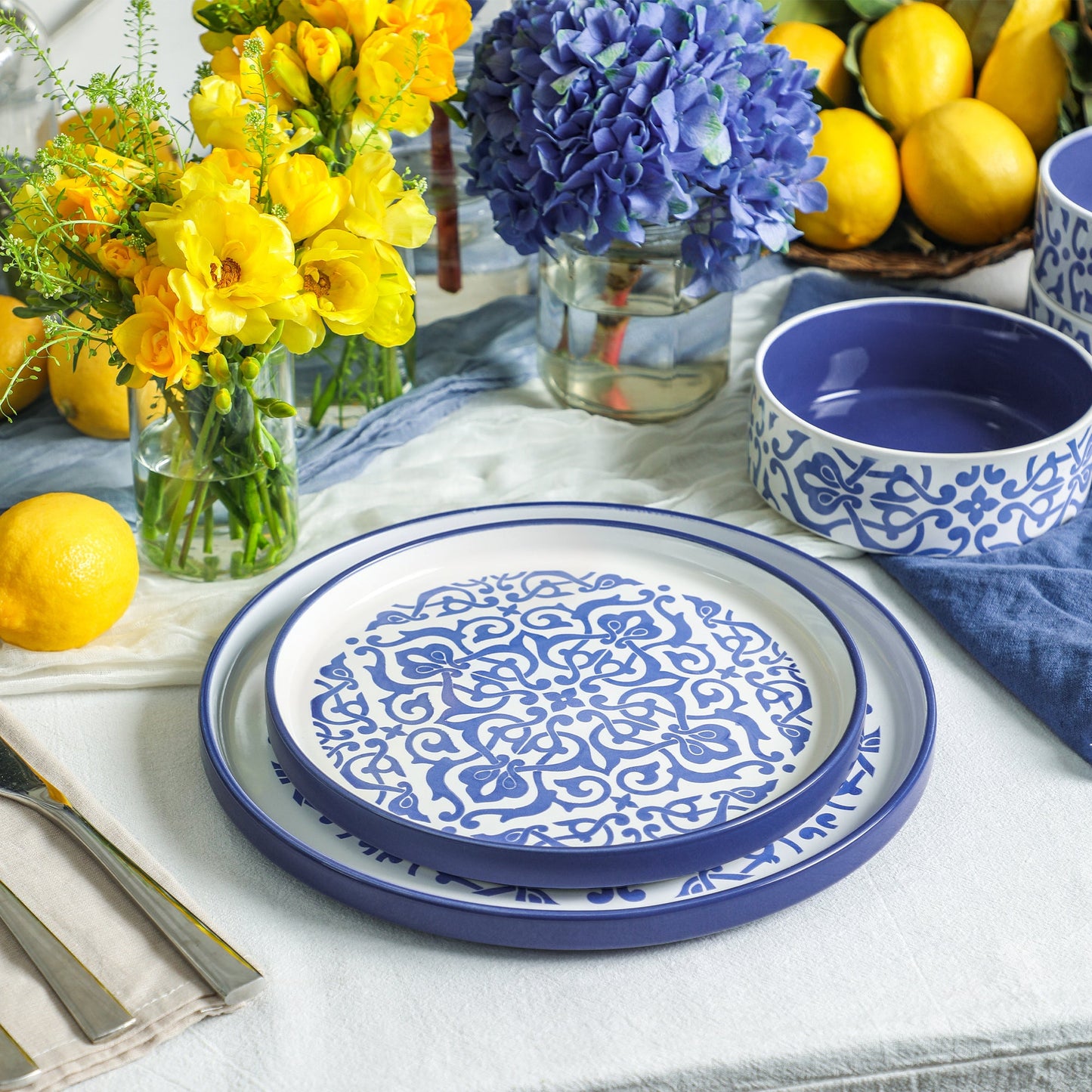 Tropea Stoneware Dinnerware Set - Blue