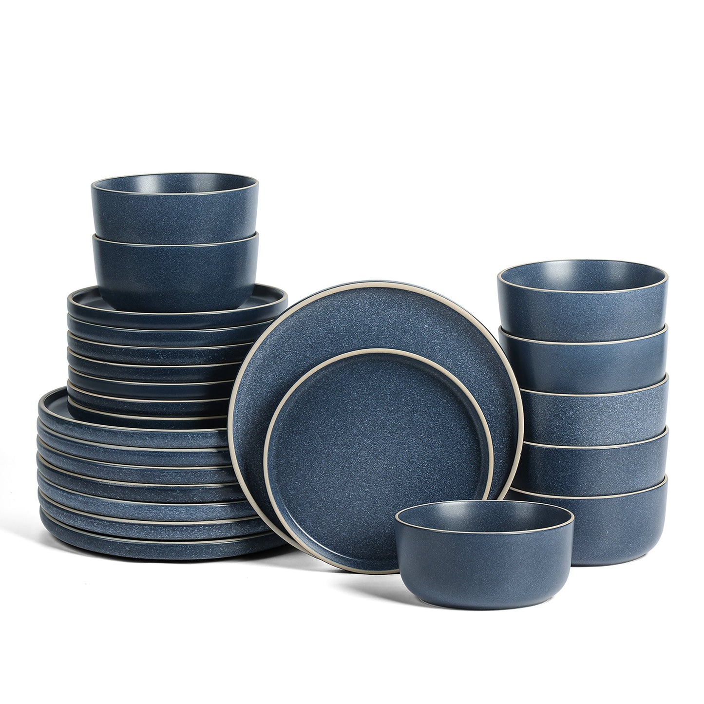 Amber Stoneware Dinnerware Set - Blue